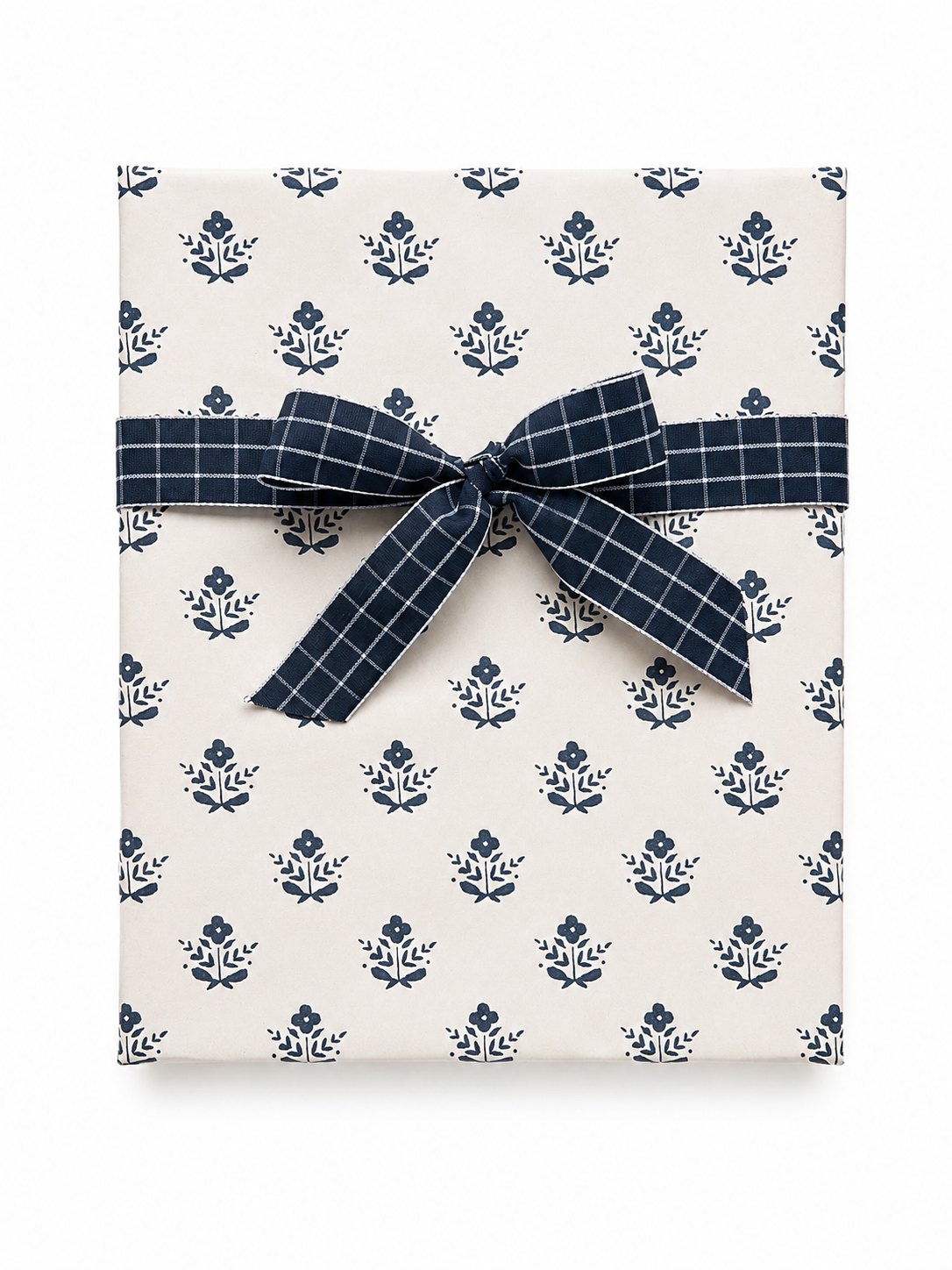 'Navy Grid' Gingham Ribbon