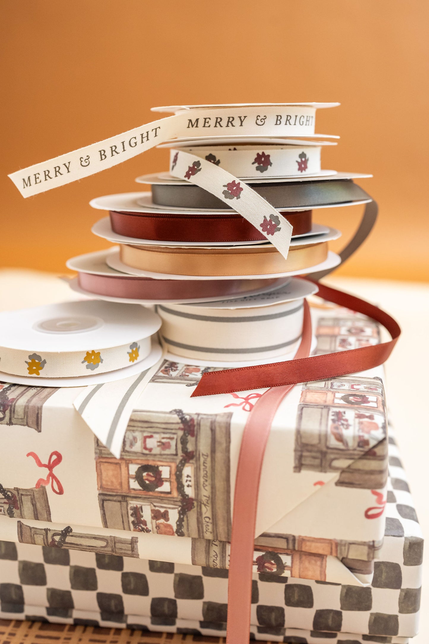 ‘Merry & Bright’ Cotton Ribbon