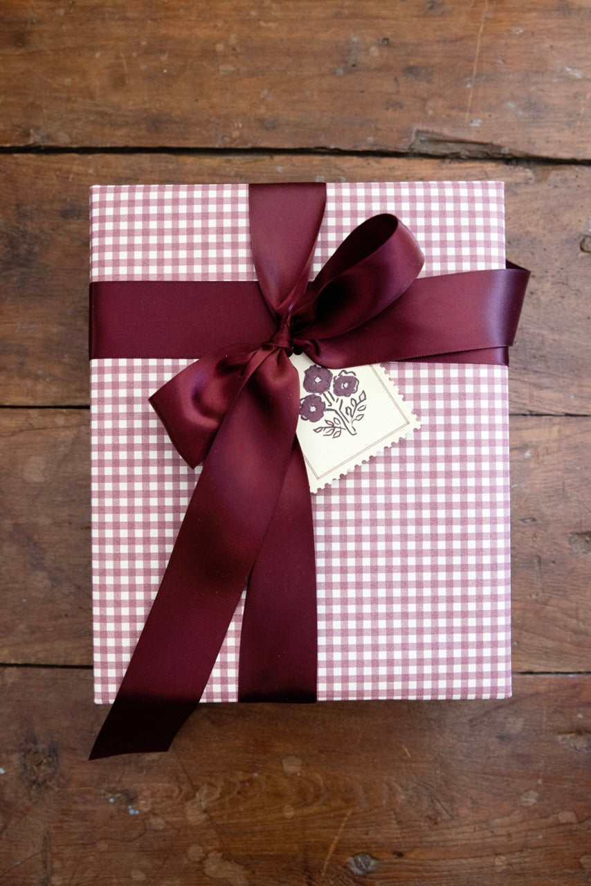 'Cranberry Check' wrapping paper roll