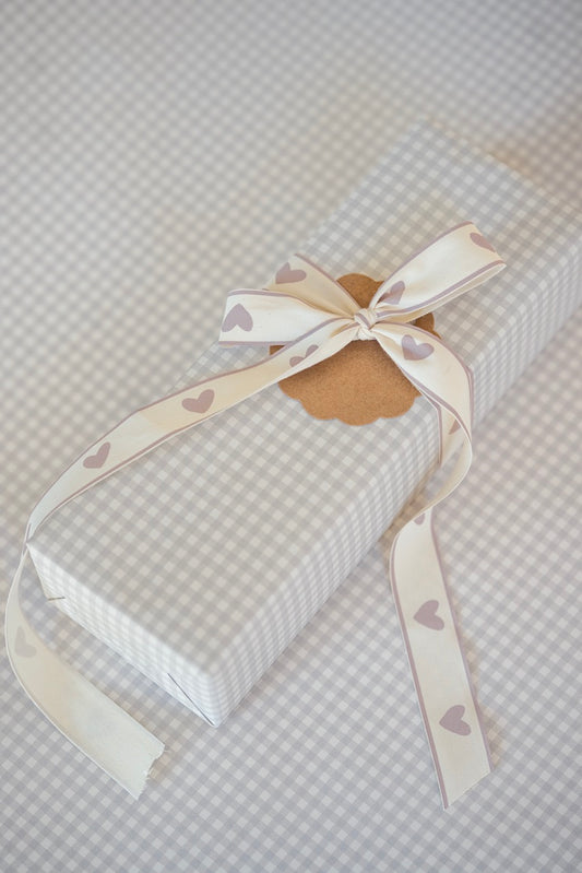 'Taupe Check' wrapping paper roll