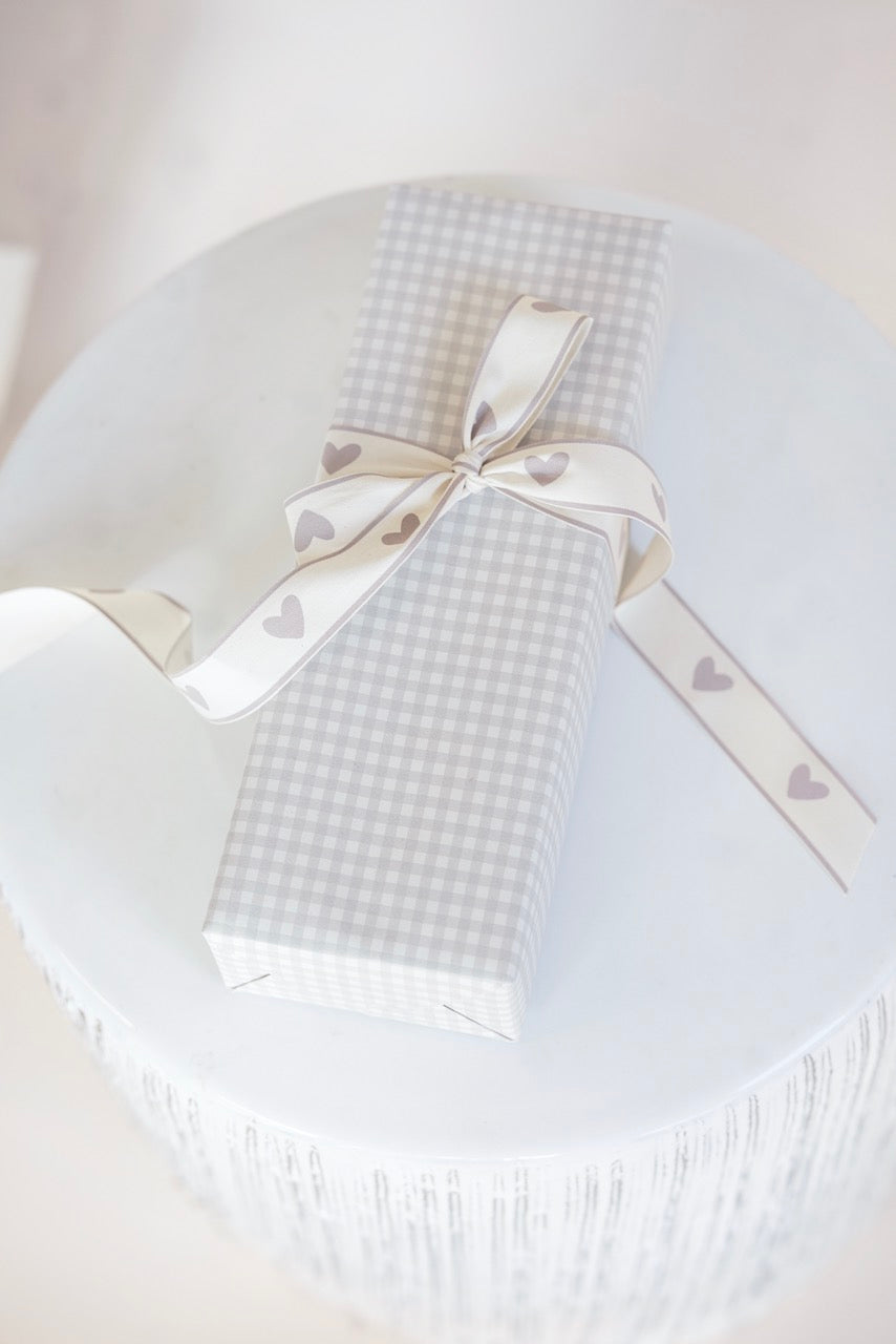 'Taupe Check' wrapping paper roll