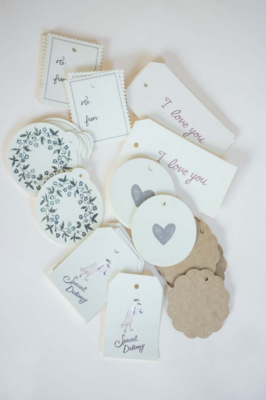 'Kraft Scallop' gift tag