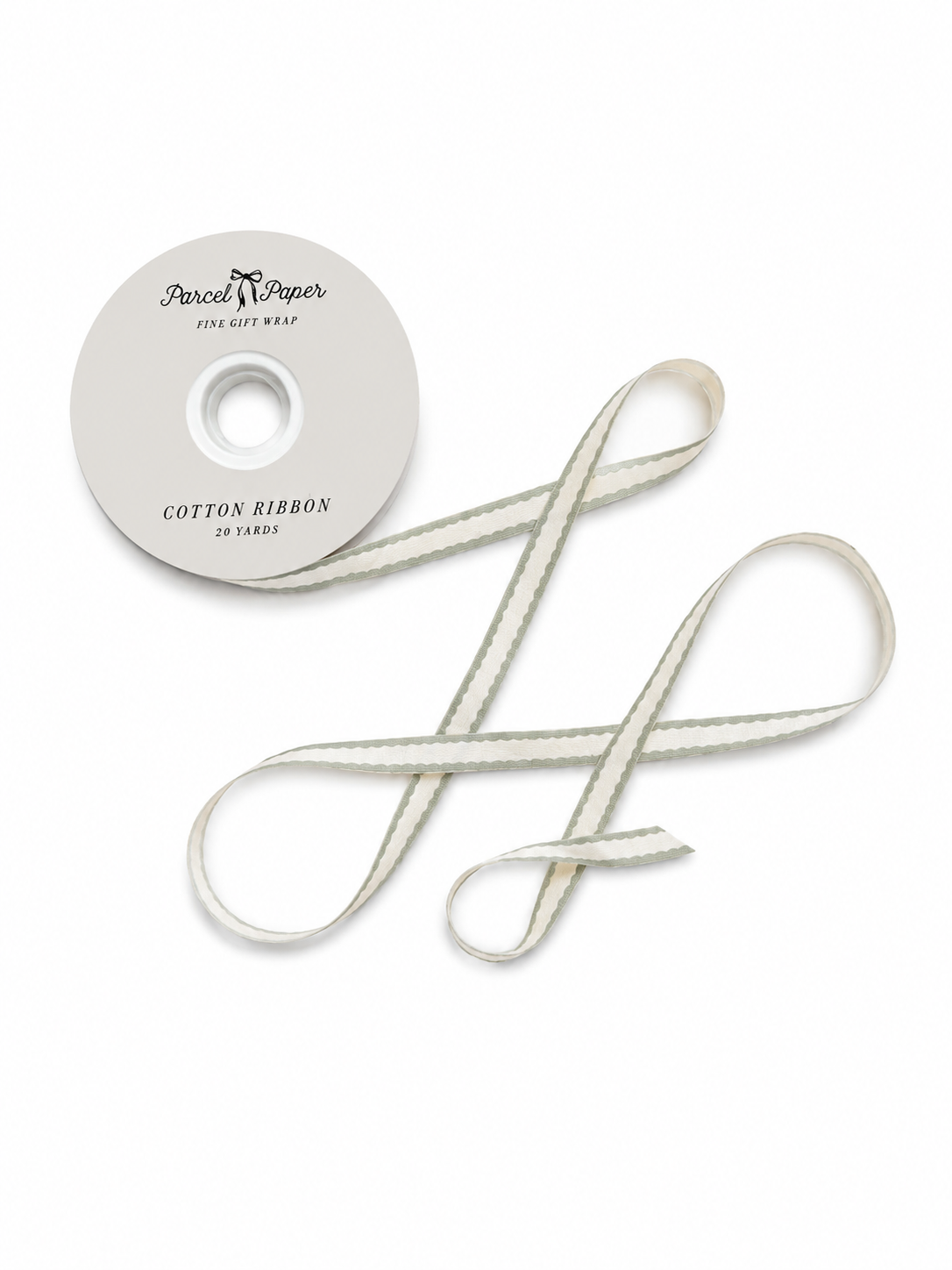 'Seafoam Scallop' Cotton Ribbon