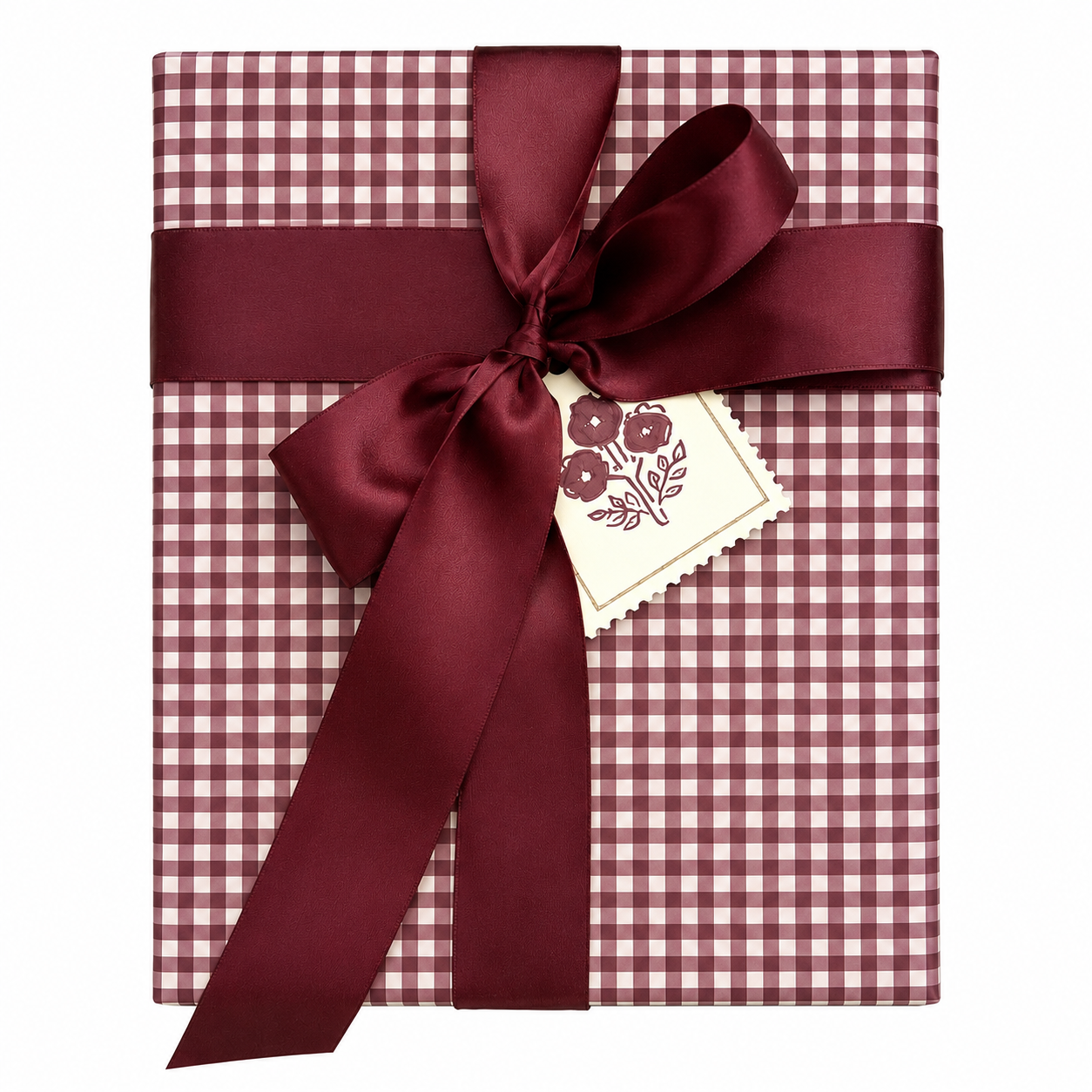 'Cranberry Check' wrapping paper roll