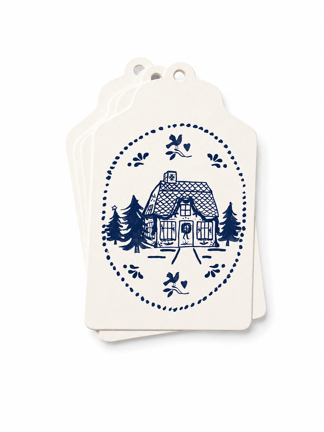 Delft Gingerbread House' gift tags
