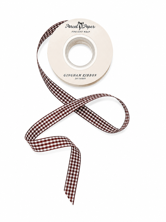 'Rum Raisin' Gingham Ribbon