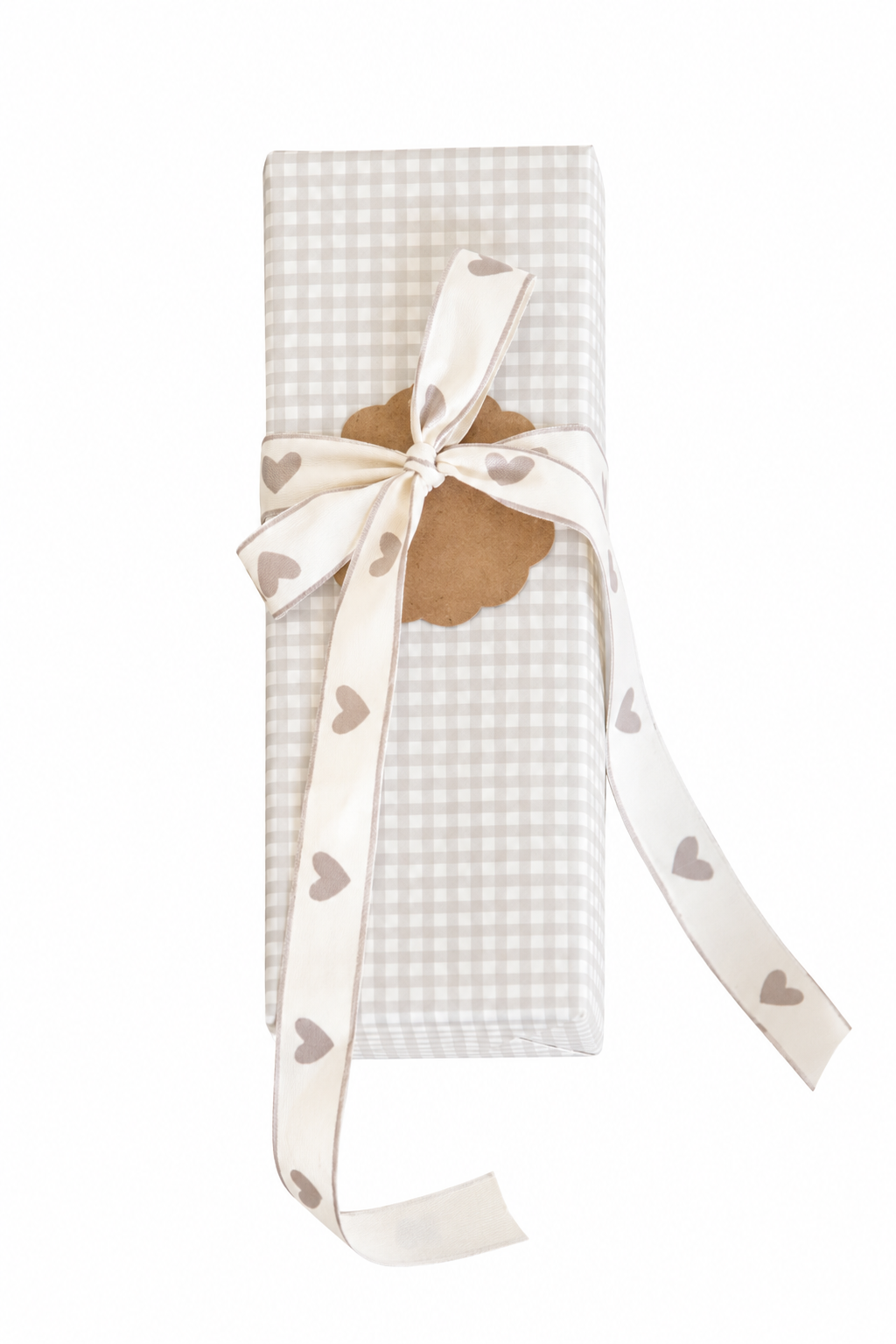 'Taupe Check' wrapping paper roll