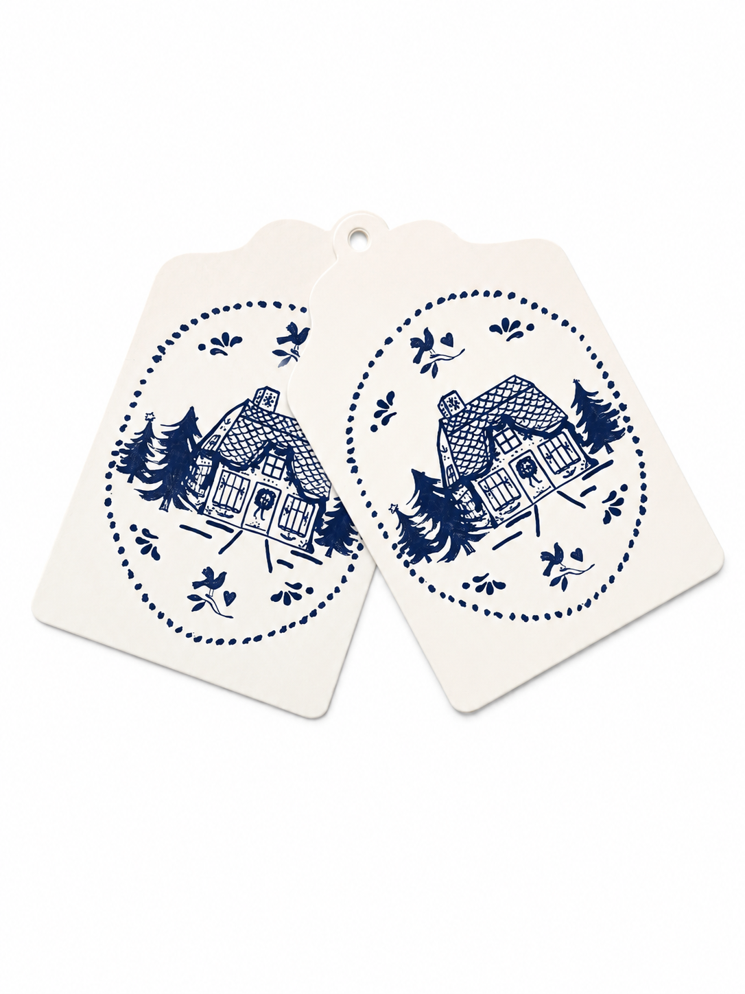 Delft Gingerbread House' gift tags