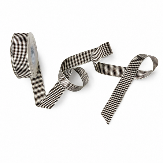 'Coffee' Gingham Ribbon