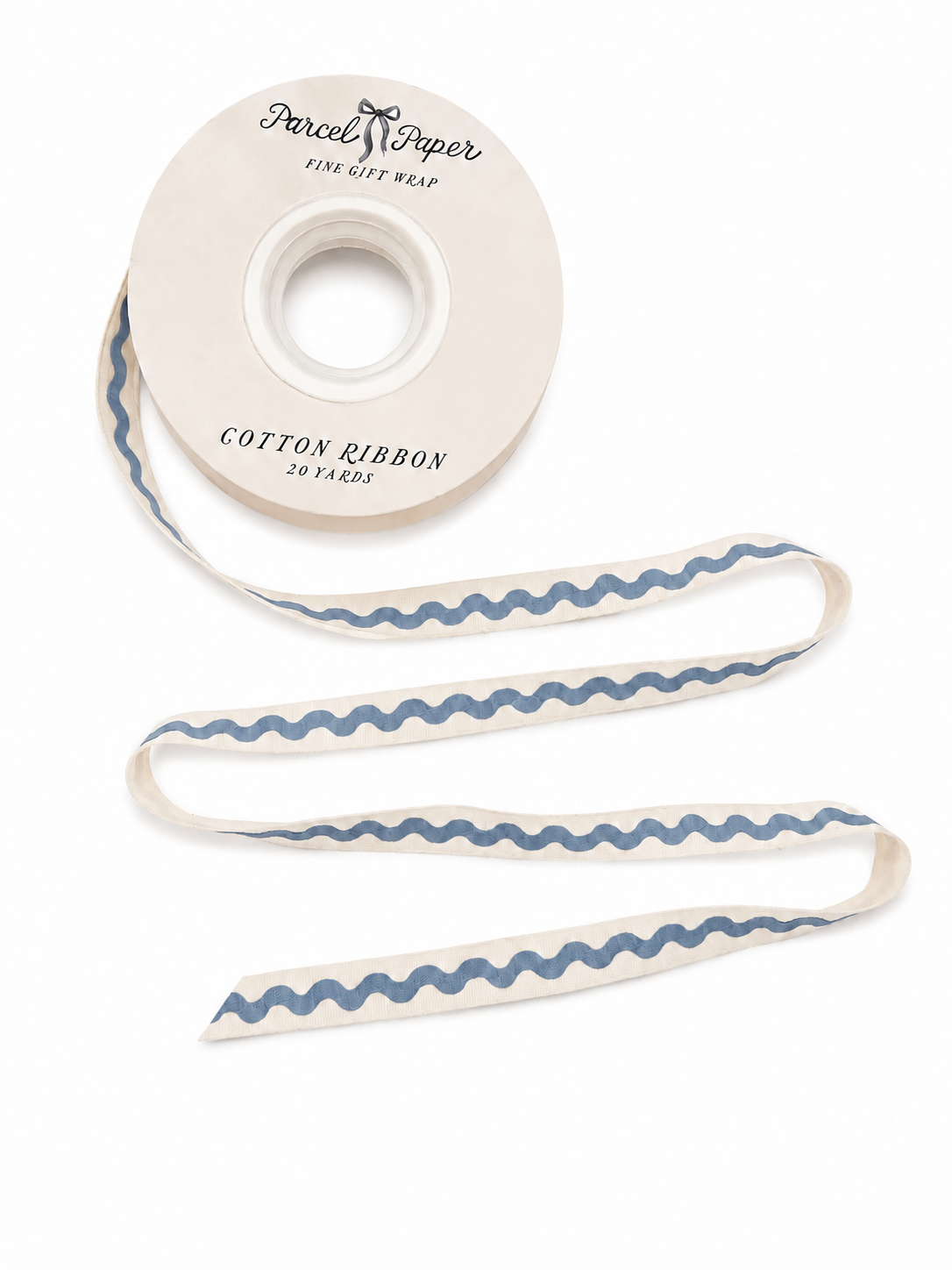 'Blue Streamer' cotton ribbon