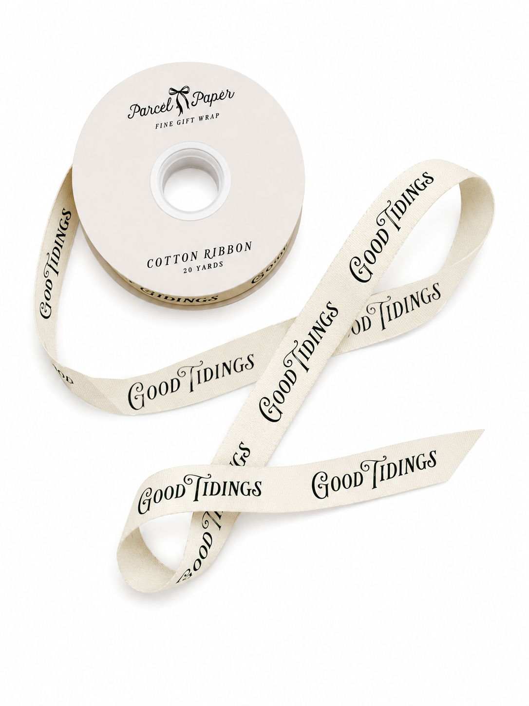 'Good Tidings' cotton ribbon