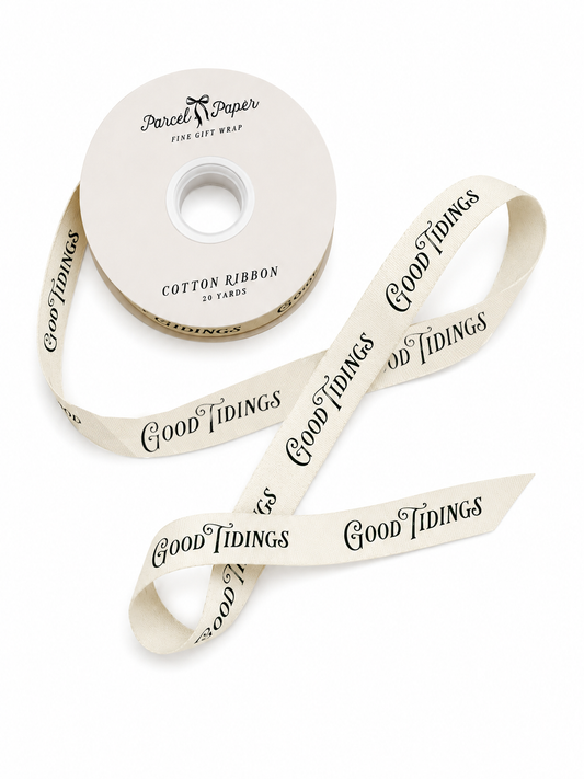 'Good Tidings' cotton ribbon