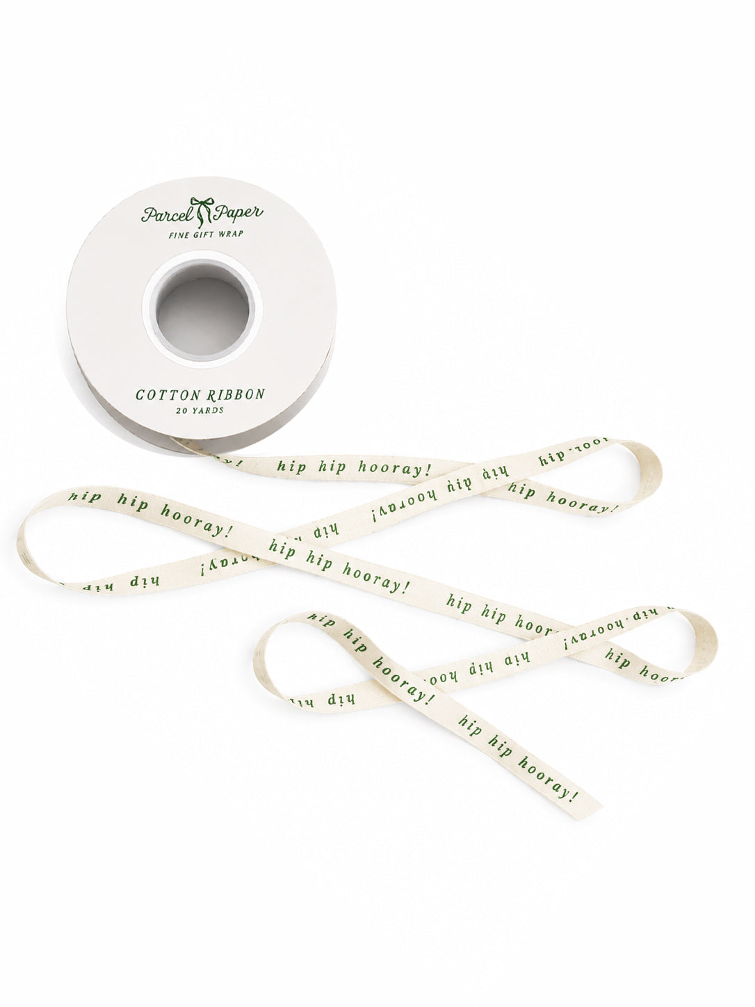 ‘Hip Hip Hooray’ Cotton Ribbon in green