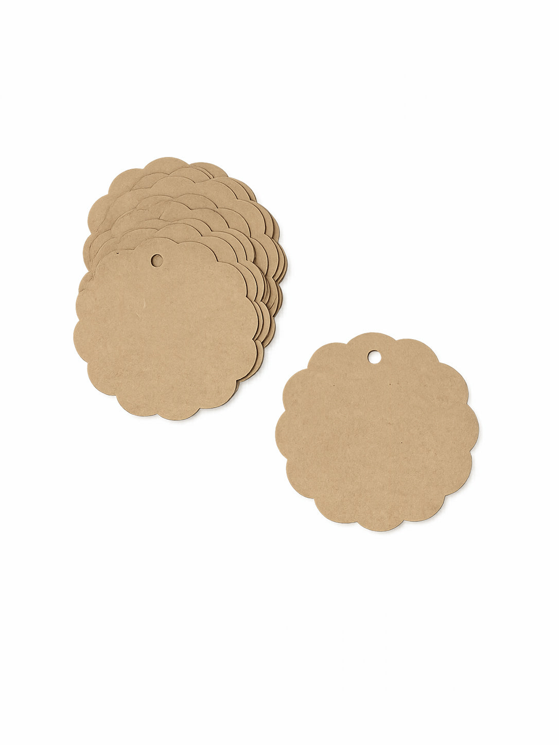 'Kraft Scallop' gift tag