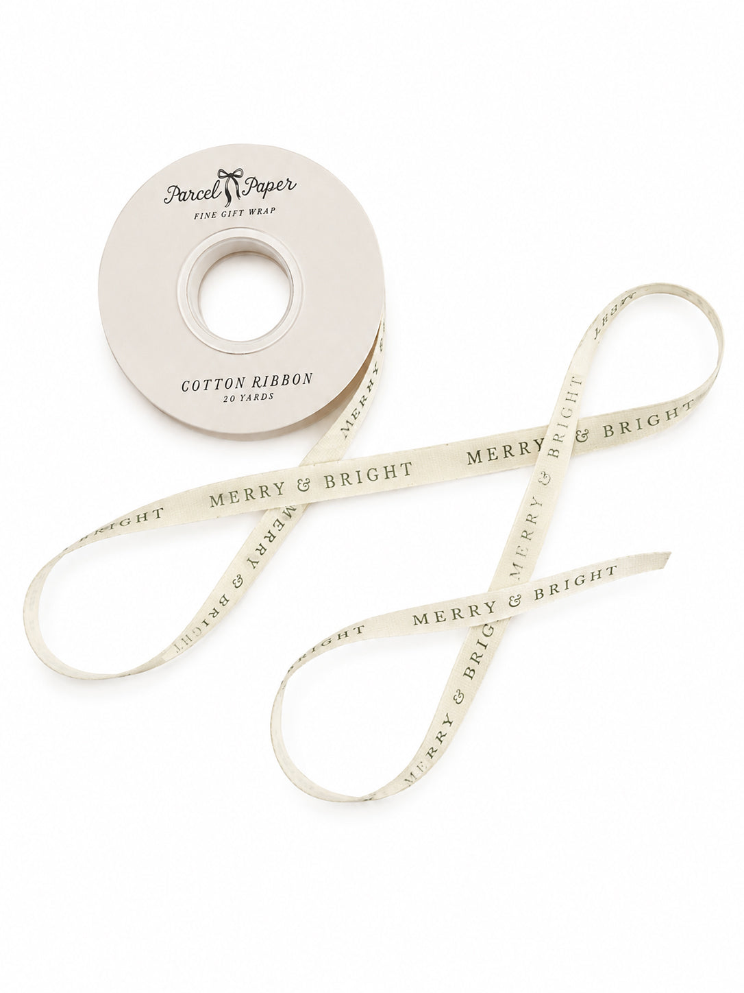 ‘Merry & Bright’ Cotton Ribbon - Rosemary