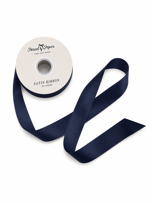 'Navy' wide satin ribbon